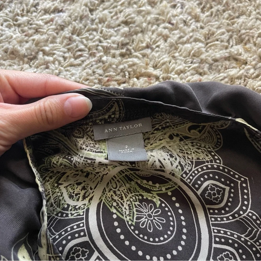 Ann Taylor Black Paisley-Print Blazer with Cream & Green Accents - Picture 5 of 7